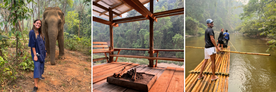 Mi visita a un santuario en Chiang Mai y Rafting